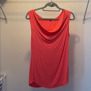 Coral Cowl Neck Top